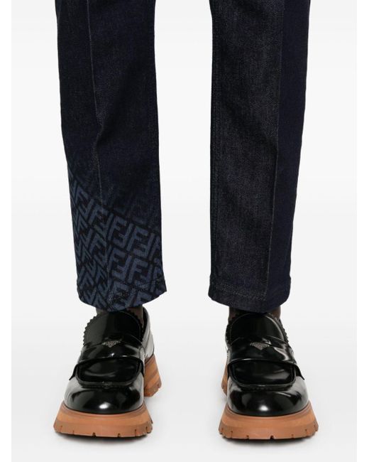 Fendi Blue Straight-Leg Jeans for men