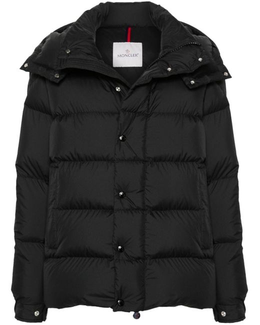 Moncler Black Quilted Hooded Down Puffer Coat