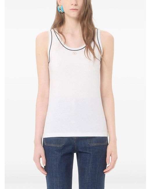 Valentino Garavani White Cotton Jersey Top
