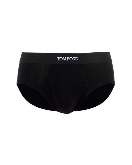 Tom Ford Black Set Of 2 Logo-Waistband Cotton Briefs for men