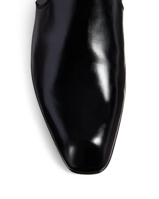 Khaite Black Leather Boots