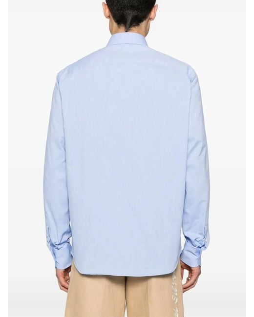 Valentino Garavani Blue 'Vlogo Signature' Long Sleeve Shirt for men