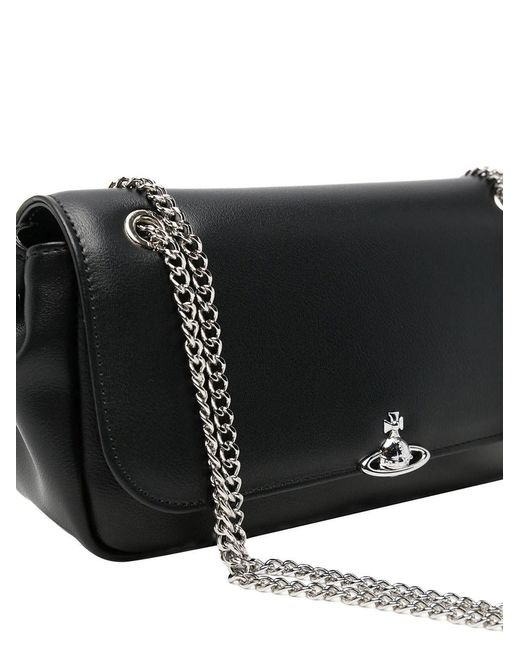 Vivienne Westwood Black Chain Crossbody Purse