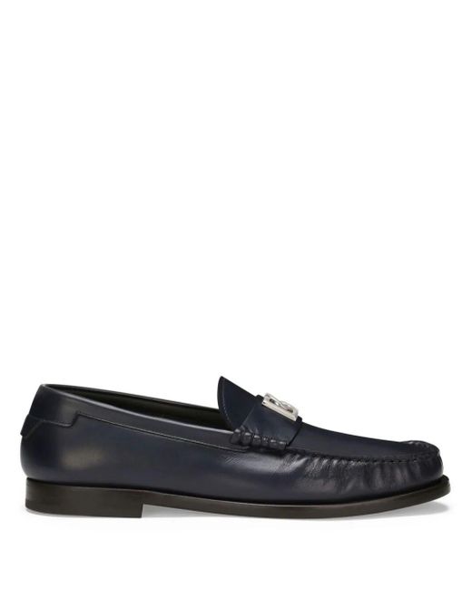 Dolce & Gabbana Blue Loavers Shoes for men