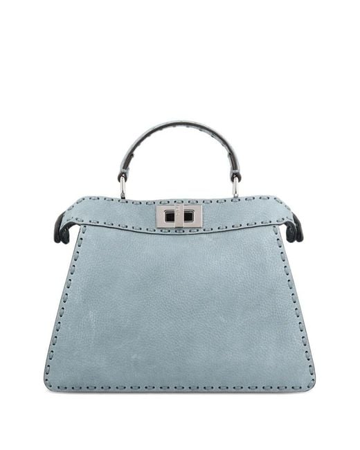 Fendi Blue Small Peekaboo Iseeu Top-Handle Tote Bag