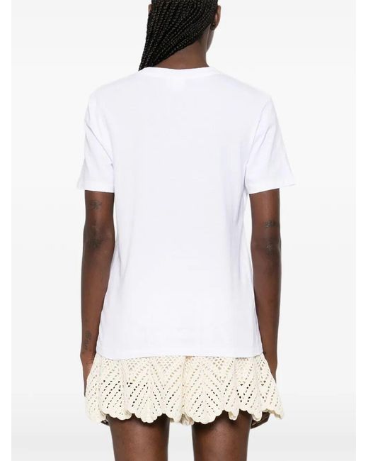 Chloé White Graphic Crew Neck T-Shirt