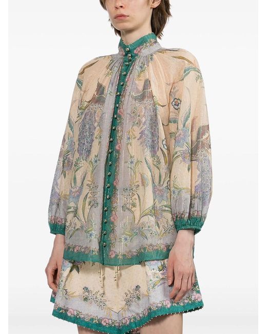 Zimmermann Natural Indra Billow Blouse