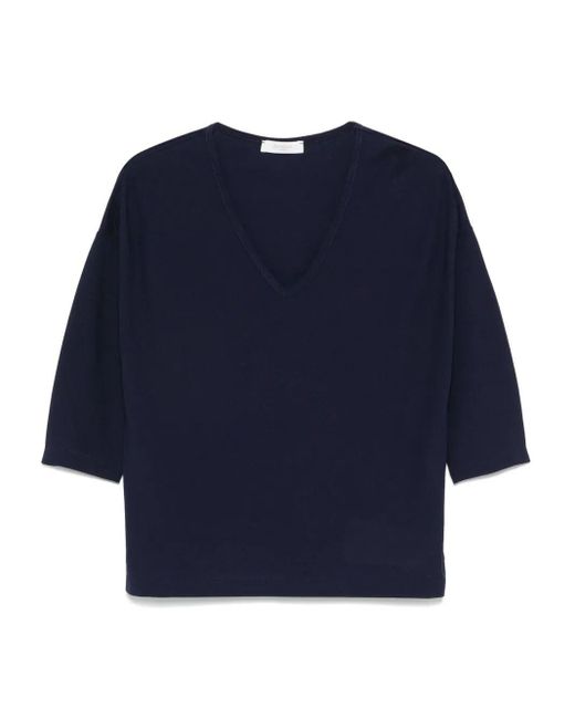 Zanone Blue 3/4 Sleeve T-shirt