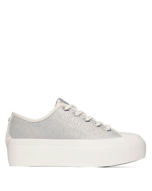 Jimmy Choo White Platform Sneakers 'Palma Maxi'