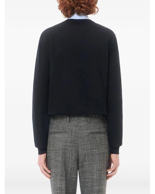 Valentino Garavani Blue Wool Sweater With Vlogo Embroidery for men