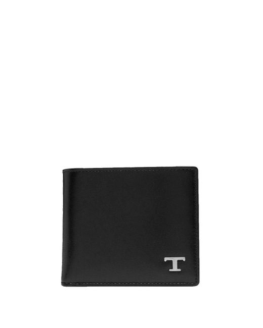 Tod's Black Leather Wallet With T Timeless Logo for men