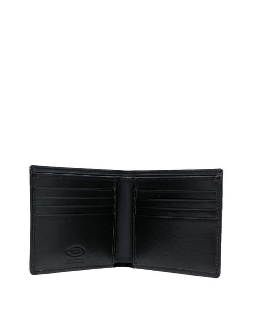 Tod's Black Leather Wallet With T Timeless Logo for men