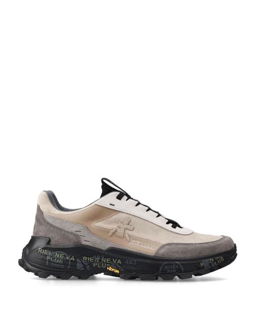 Premiata White Suede And Smooth Leather Devin Sneakers for men