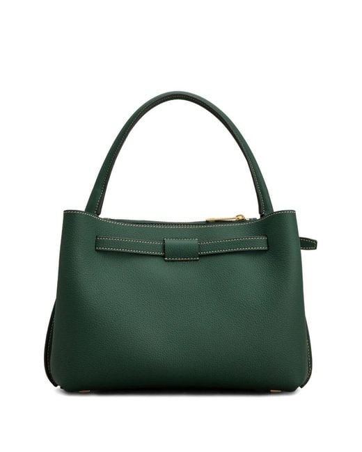 Tod's Green Mini Leather Hand Bag With T Timeless Accessory And Removable St