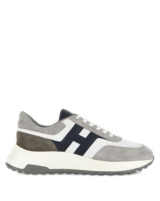 Hogan White Suede And Smooth Leather Hyperlight Sneakers Shoes for men