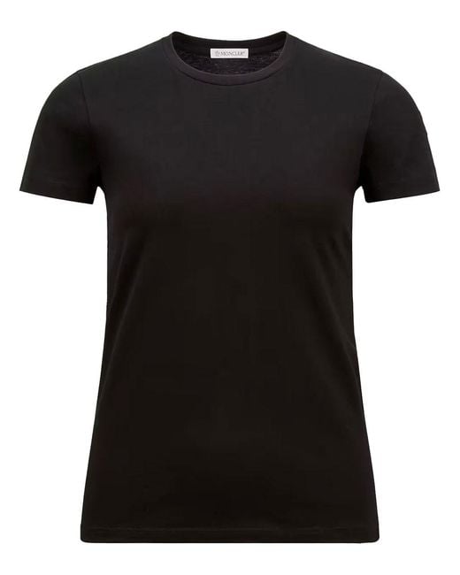 Moncler Black Logo Patch Cotton Jersey T-Shirt