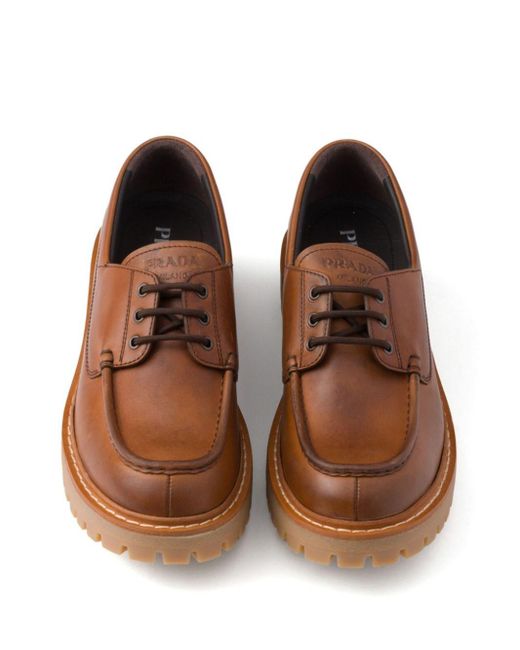 Prada Brown Leather Derby for men