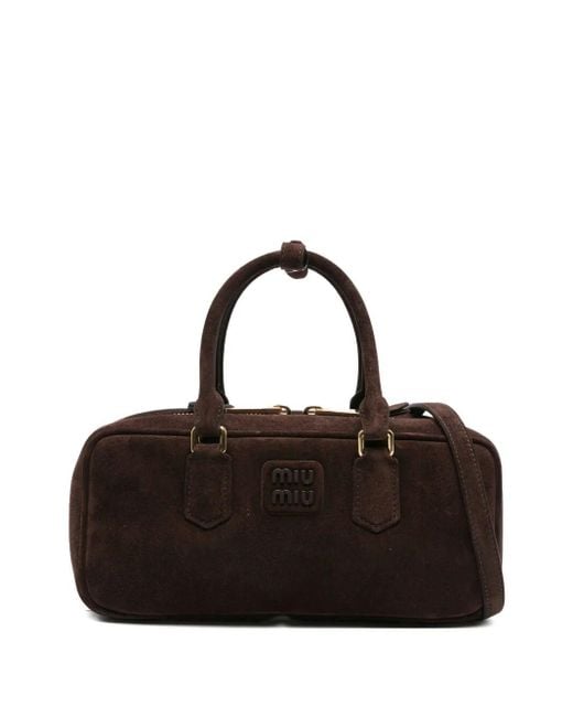 Miu Miu Black Arcadie Large Suede Bag