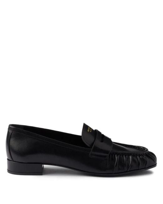 Prada Black Leather Loafers