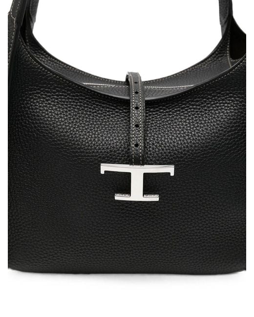 Tod's Black T Timeless Small Leather Shopping Bag