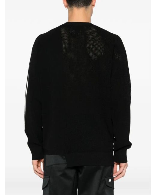 Y-3 Black Logo Perforated Knit Sweater for men