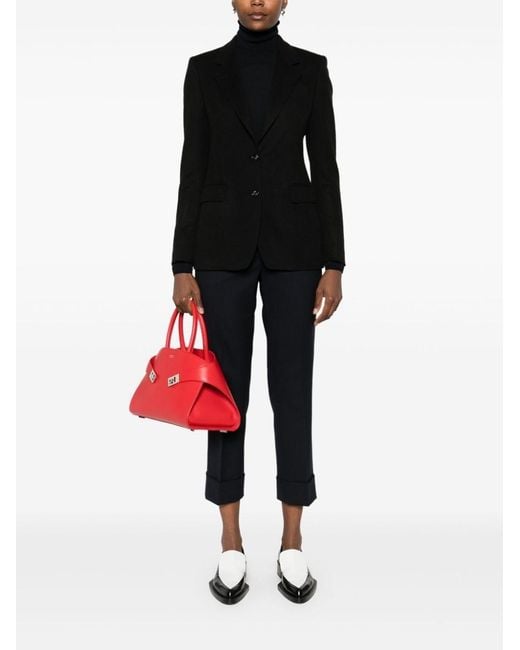 Incotex Blue Tapered Wool Trousers