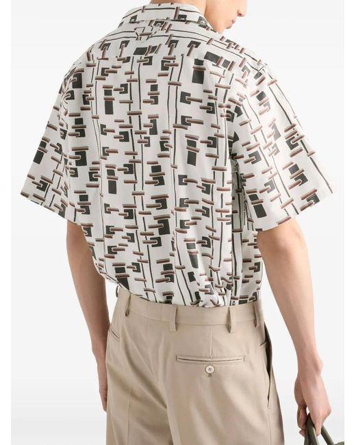 Prada White Neutrals Shirts for men