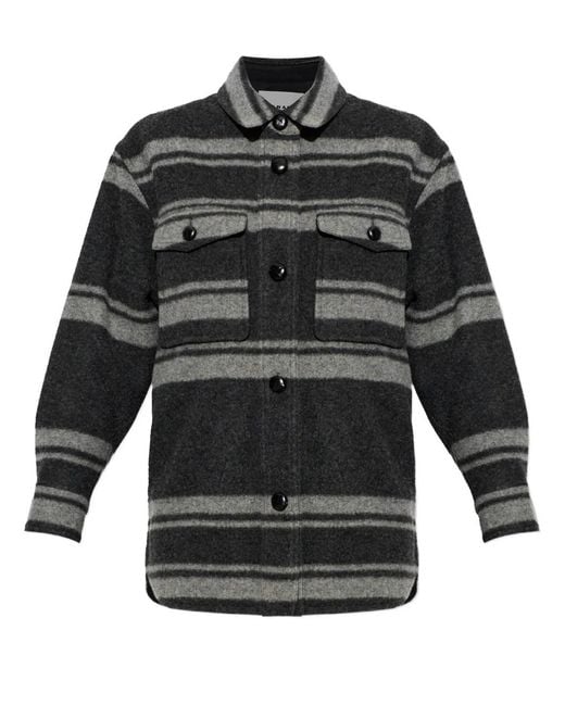 Isabel Marant Black Harveli Grey Overshirt