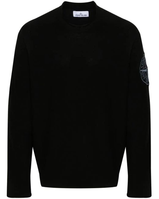 Stone Island Black Crewneck Sweater for men