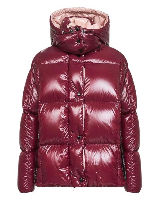 Moncler Red Short Parana Down Jacket With Hood