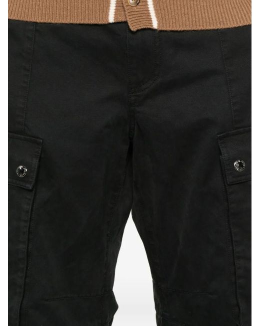 Dolce & Gabbana Black Cotton Cargo Trousers for men