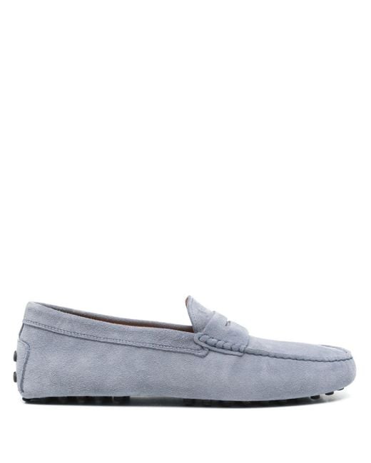 Tod's Gray Rubber Suede Loafer Shoes for men