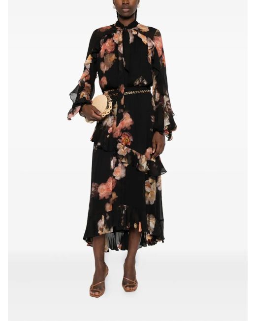 Zimmermann Black Hypnotic Midi Skirt