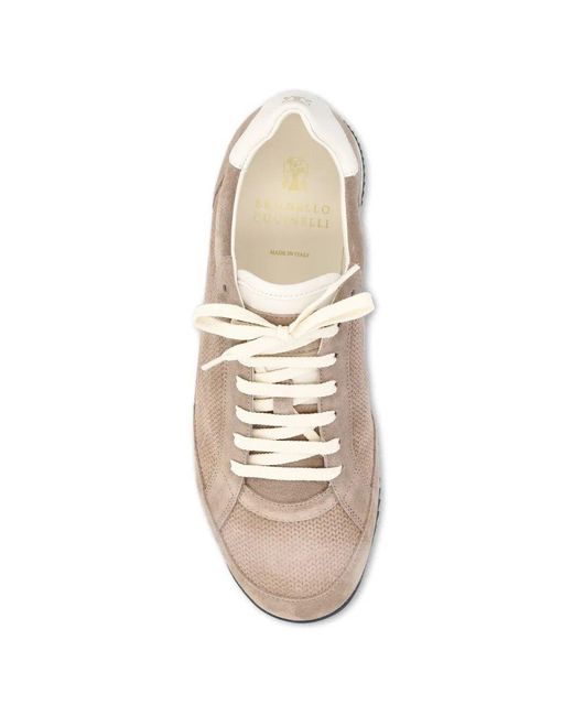 Brunello Cucinelli White Leather Sneakers for men