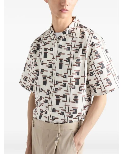 Prada White Neutrals Shirts for men