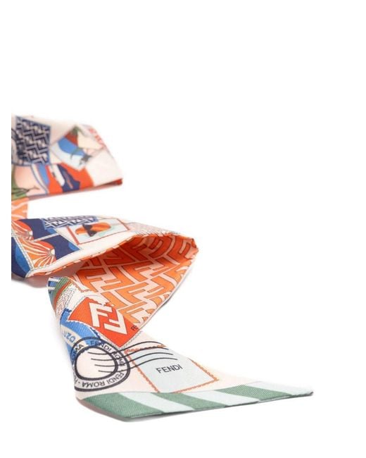 Fendi White Printed Silk Bandeau