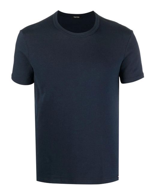 Tom Ford Blue Crew-neck Stretch-cotton T-shirt for men