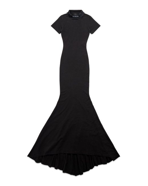 Balenciaga Black Stretch-cotton Maxi T-shirt Dress