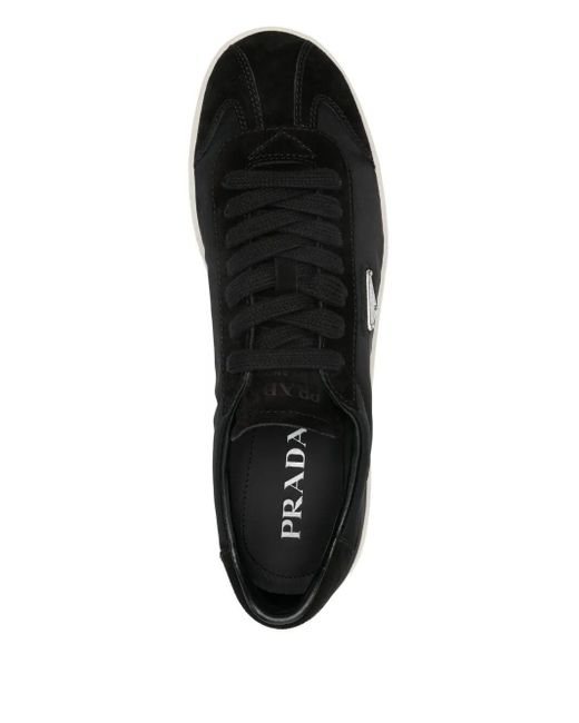 Prada Black Nylon Sneakers With Suede Inserts for men