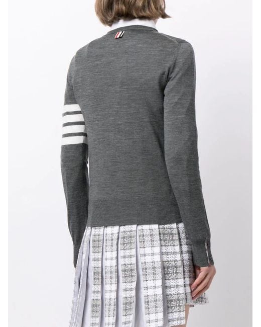 Thom Browne Blue Wool 4-Bar Relaxed Pullover