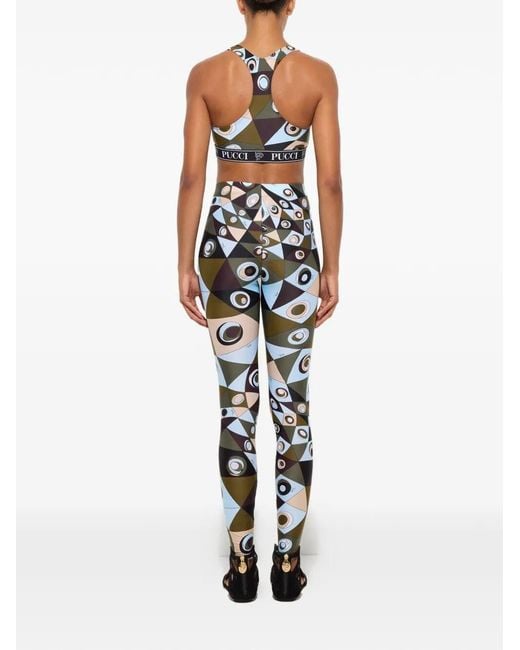 Emilio Pucci Black Eye Print Sport Bra
