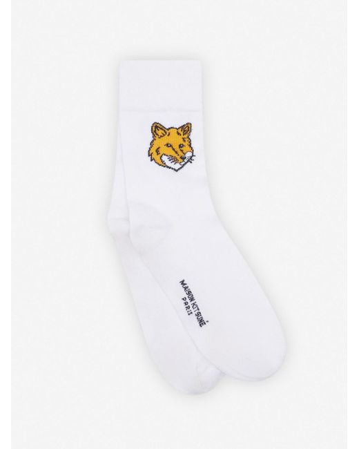 Fox Head Socks di Maison Kitsuné in White