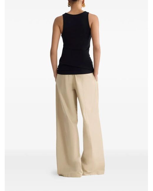 Patou Black Solid Round Neck Top