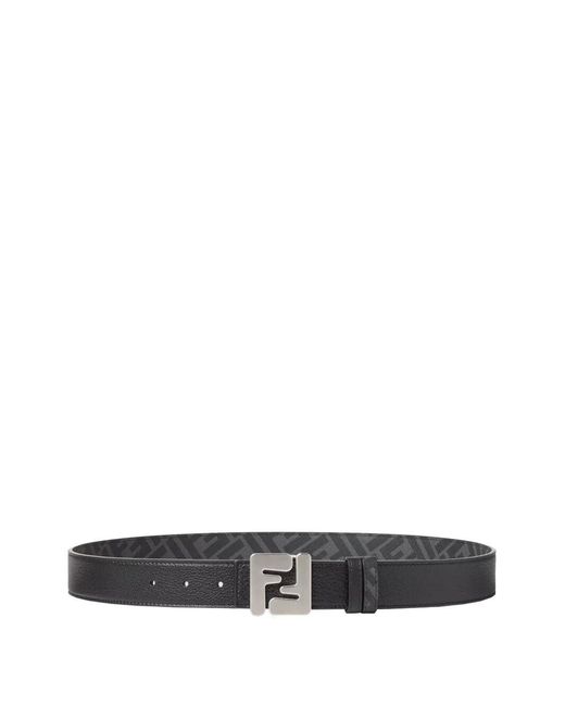 Fendi White Ff Square Reversible Belt for men