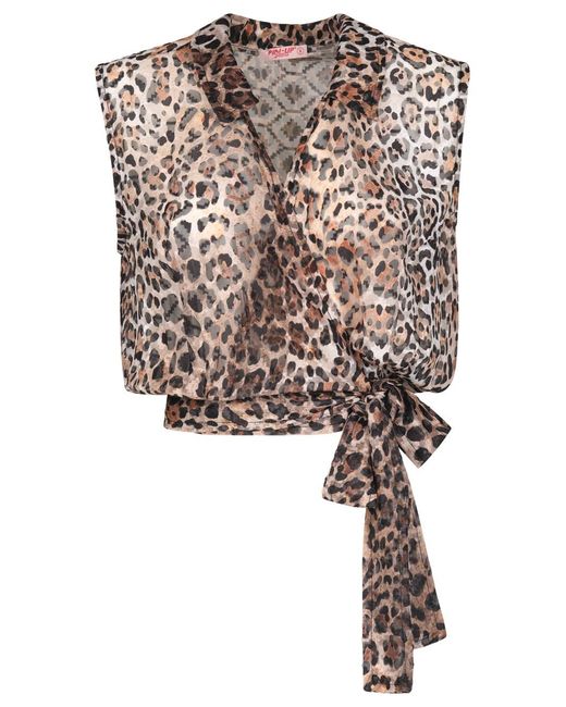 PIN UP Brown Crossover Top Wild