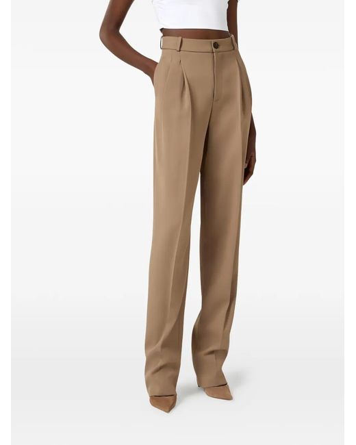 Elisabetta Franchi Natural Dart-Detail Gabardine Trousers
