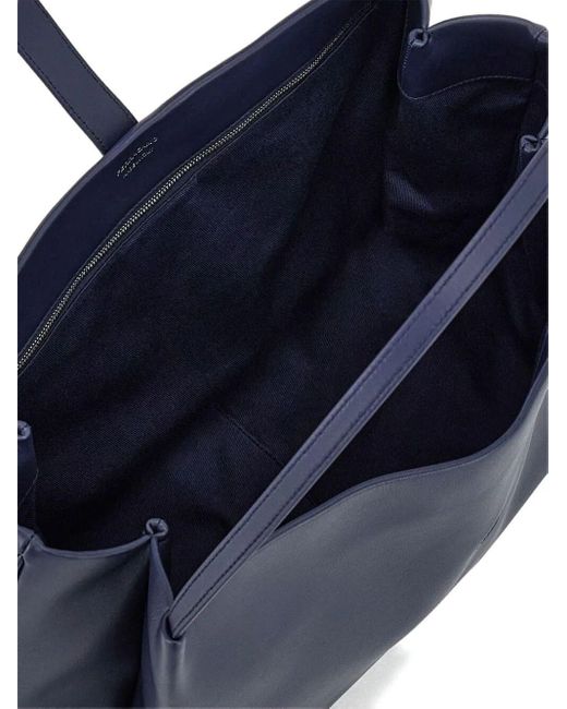 Ferragamo Blue Large Leather Softened Tote Bags