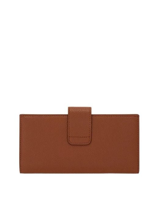 Ferragamo Brown Grained Leather Continental Wallet
