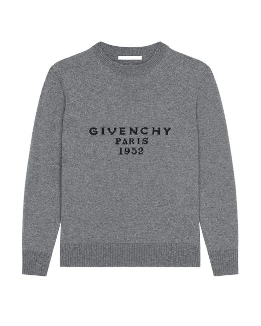 Givenchy Gray Wool And Cashmere Pullover With Paris 1952