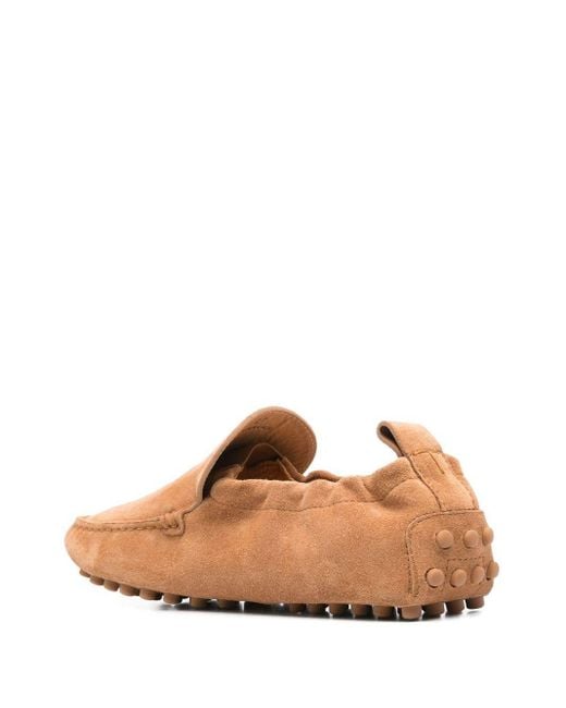 Tod's Pink Gommino Suede Leather Loafers